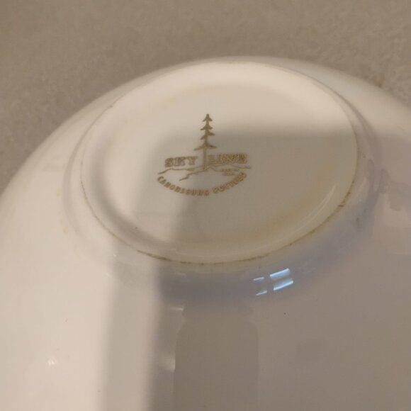 Canonsburg Pottery Skyline Blue Wheat Pattern MCM Serving Bowl - Picture 5 of 5